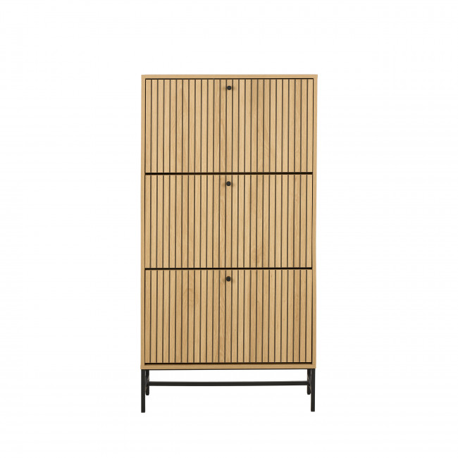 Storo - Meuble à chaussures 3 portes en bois et métal L71,6cm