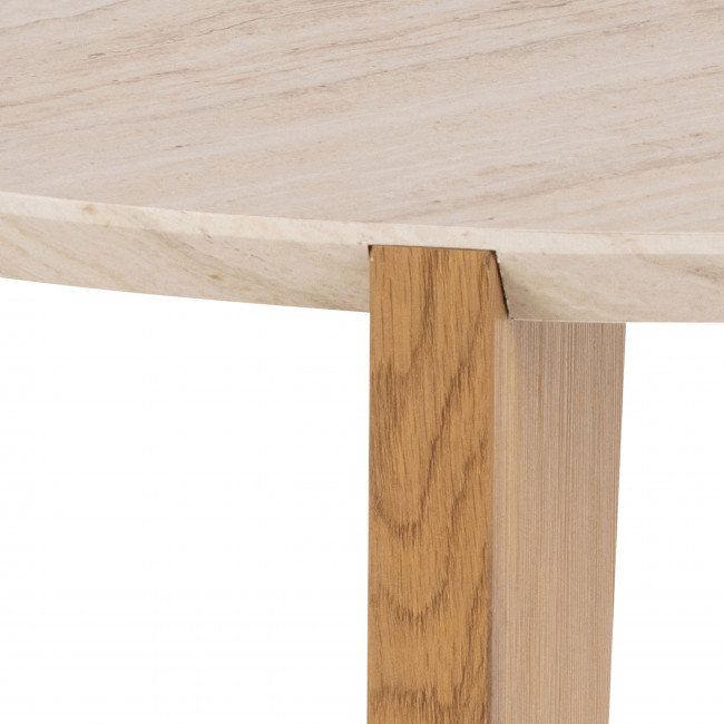 Vivo - Table basse ronde en effet travertin ø80cm