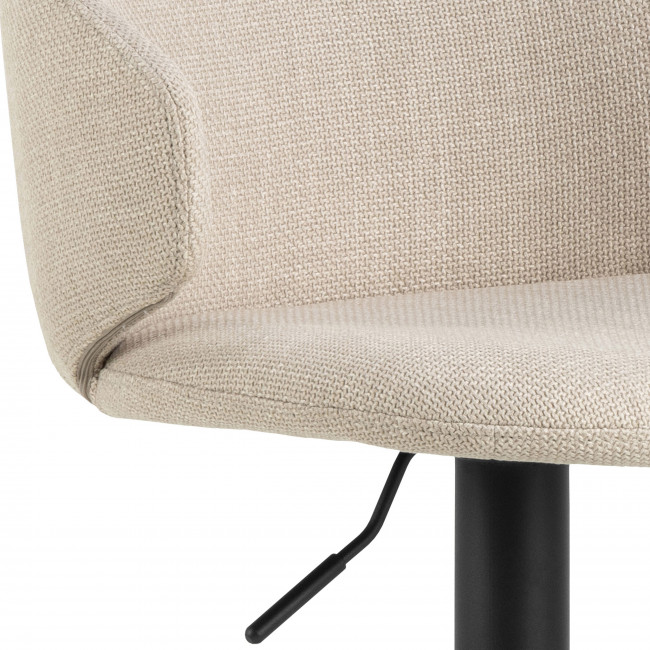 Kora - Lot de 2 tabourets de bar en tissu et métal H61cm