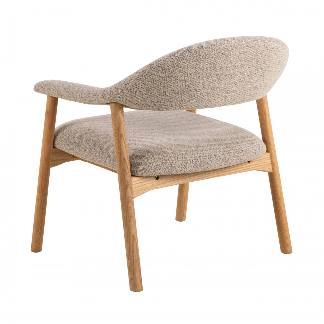 Anabate - Fauteuil lounge en tissu bouclette et bois