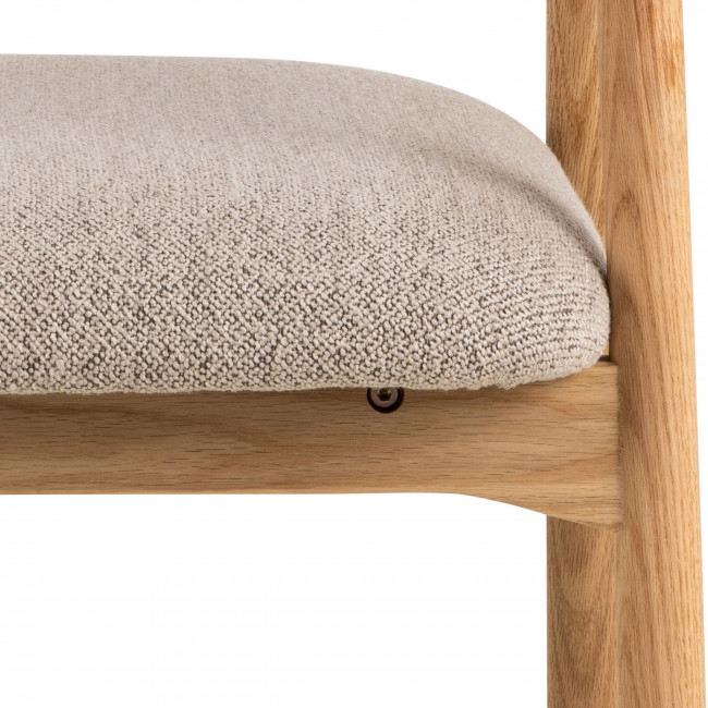 Anabate - Fauteuil lounge en tissu bouclette et bois