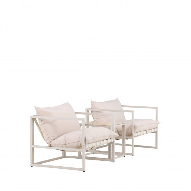 Messina - Ensemble de jardin 2 fauteuils 1 table en métal