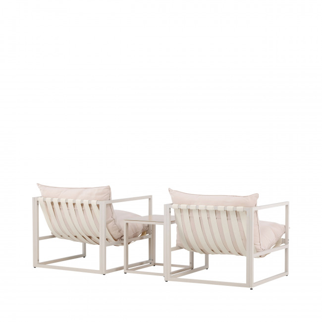 Messina - Ensemble de jardin 2 fauteuils 1 table en métal