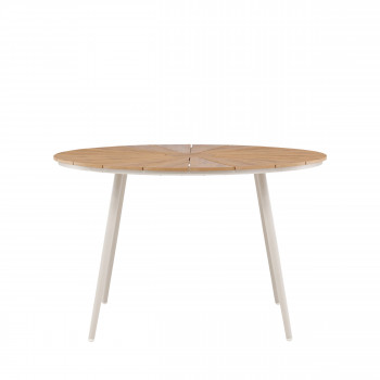 San vito - Table à manger de jardin 4 personnes en aluminium pieds beiges
