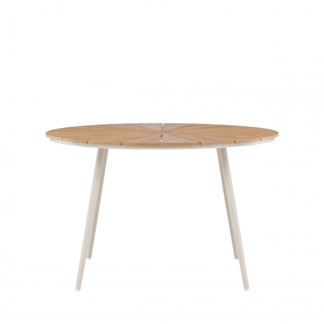 San vito - Table à manger de jardin 4 personnes en aluminium pieds beiges