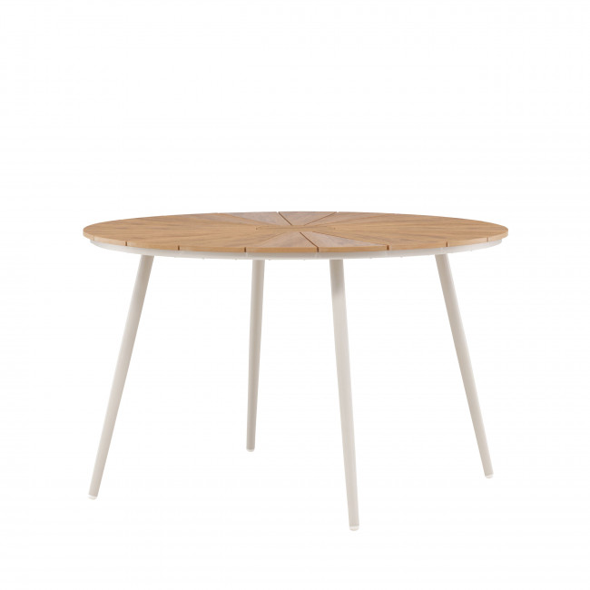 San vito - Table à manger de jardin 4 personnes en aluminium pieds beiges