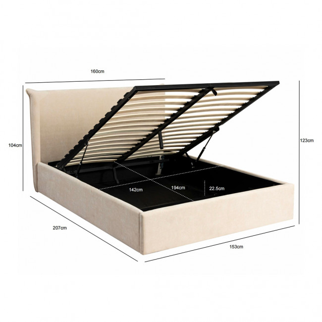 Mac Beth - Lit coffre en tissu 140x190cm