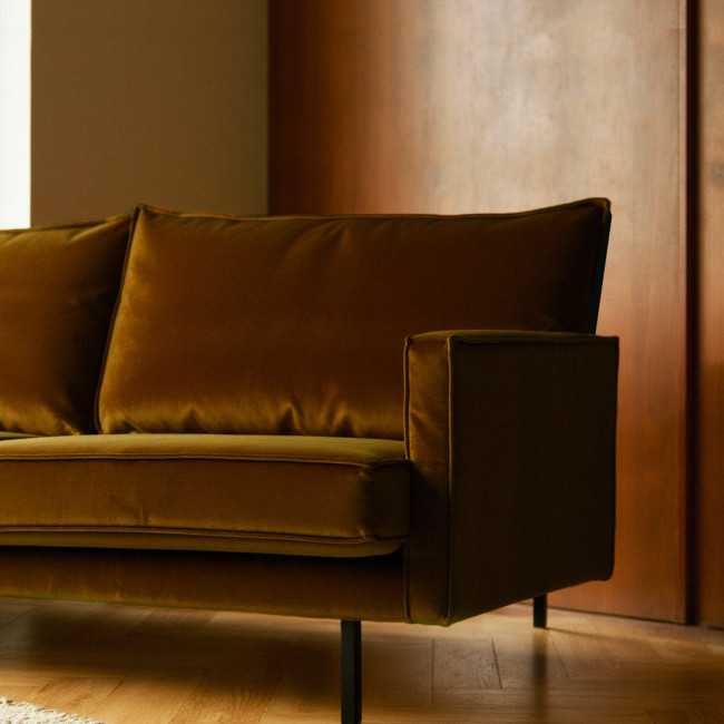 Canapé velours 3 places Velvet Bronco Gris