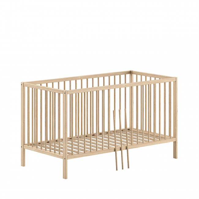 Coco - Lit enfant évolutif avec barrières en bois 70x140cm