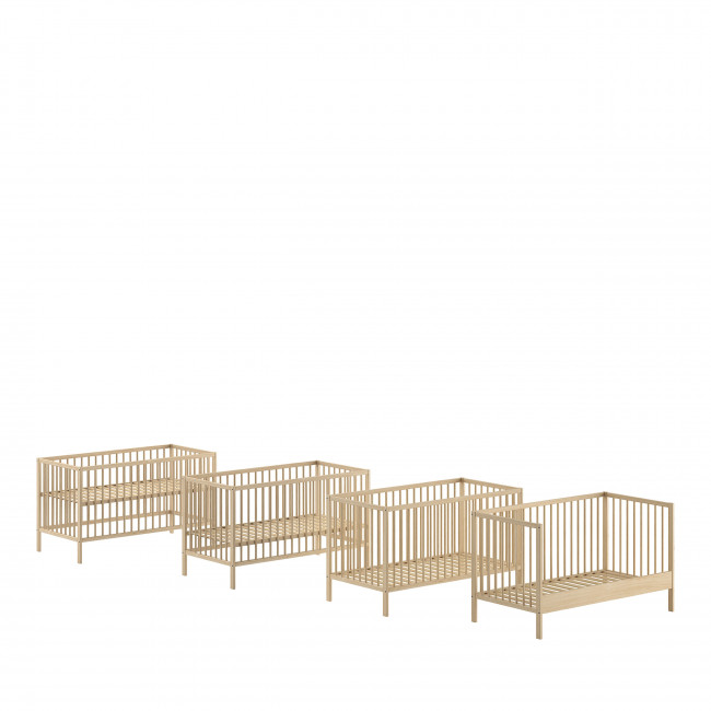 Coco - Lit enfant évolutif avec barrières en bois 70x140cm