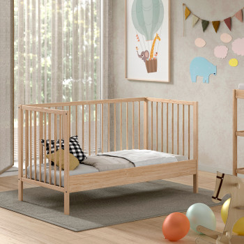 Coco - Lit enfant évolutif avec barrières en bois 70x140cm