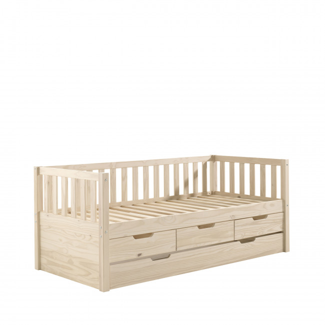 Zip - Lit enfant banquette 4 tiroirs en bois 90x200 cm