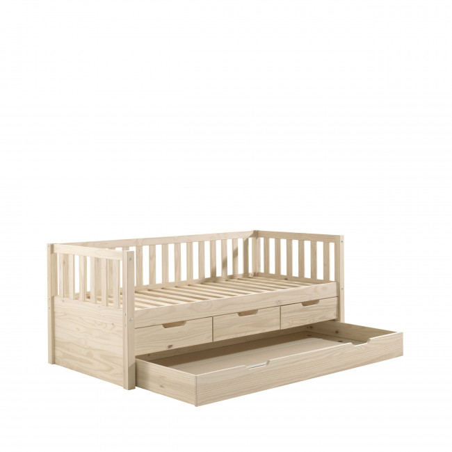 Zip - Lit enfant banquette 4 tiroirs en bois 90x200 cm
