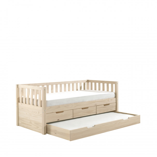 Zip - Lit enfant banquette 4 tiroirs en bois 90x200 cm