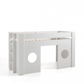 Hublot - Lit enfant mezzanine en bois 90x200cm