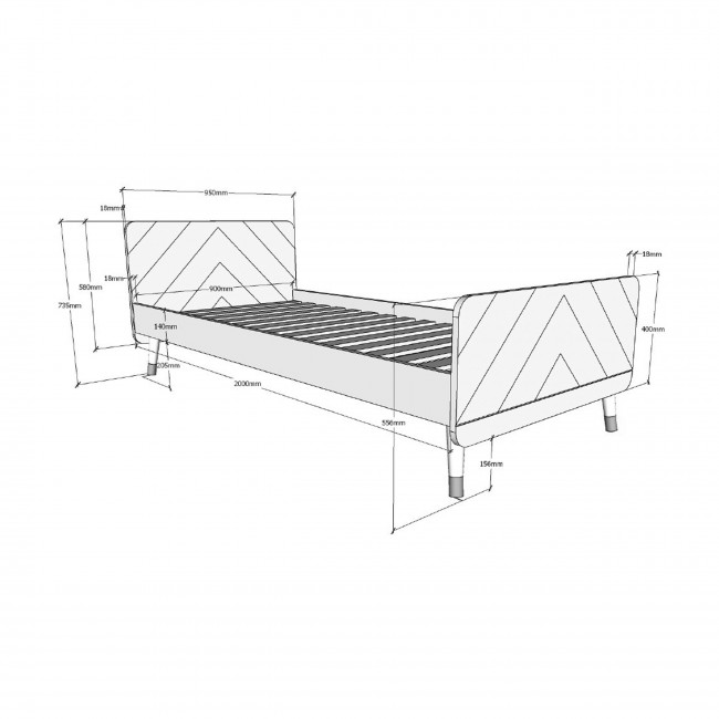 Alize - Lit enfant en bois 90x200cm