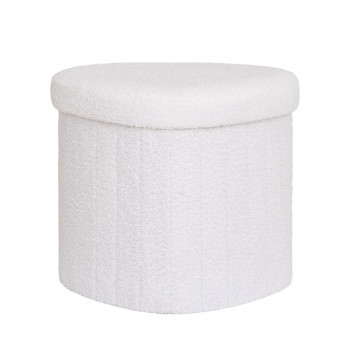 Medford - Pouf avec rangement en tissu bouclette