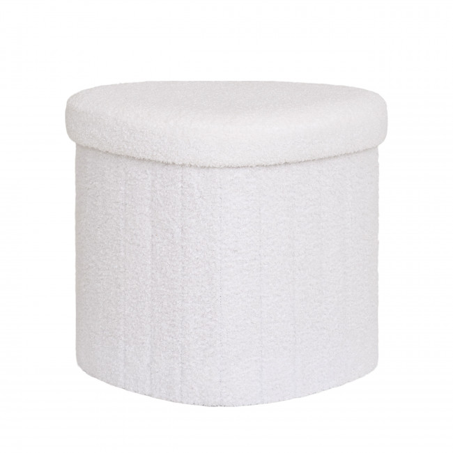 Medford - Pouf avec rangement en tissu bouclette