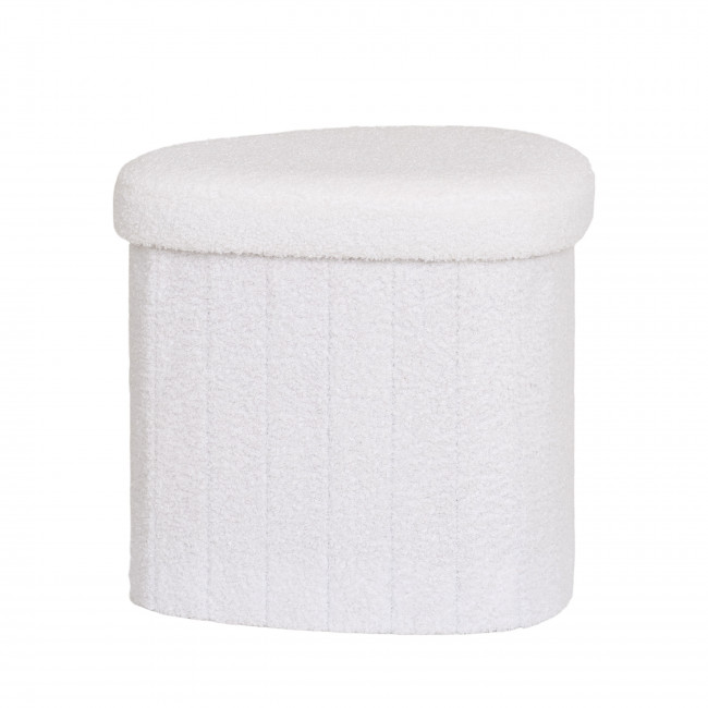 Medford - Pouf avec rangement en tissu bouclette
