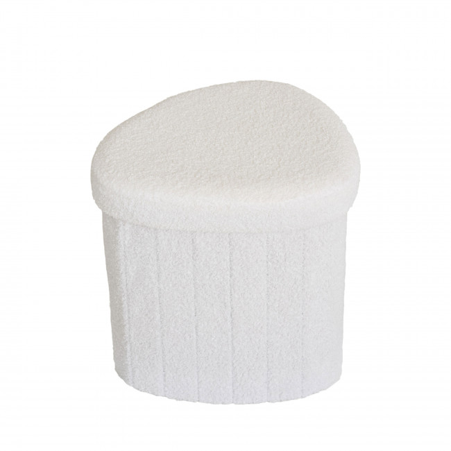 Medford - Pouf avec rangement en tissu bouclette