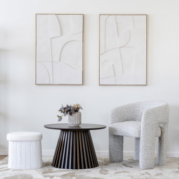 Medford - Pouf avec rangement en tissu bouclette