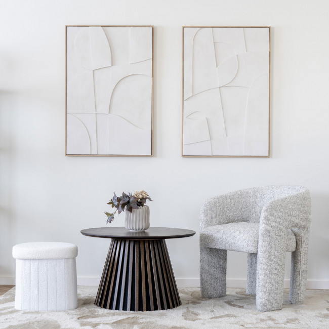 Medford - Pouf avec rangement en tissu bouclette