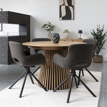Osaka - Table à manger extensible 4 à 10 personnes 120-240x120cm en bois