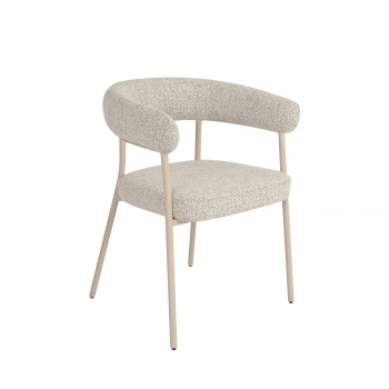 Trivio - Lot de 2 fauteuils de table en tissu pieds beiges