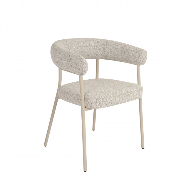 Trivio - Lot de 2 fauteuils de table en tissu pieds beiges