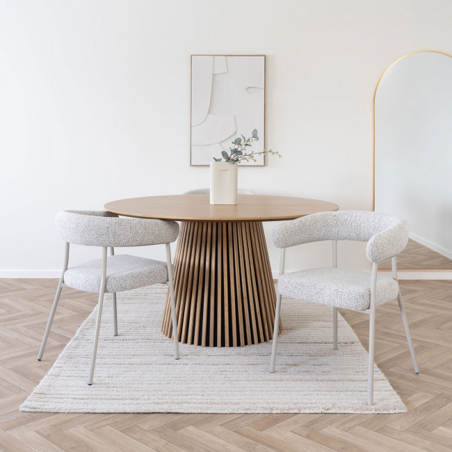 Trivio - Lot de 2 fauteuils de table en tissu pieds beiges