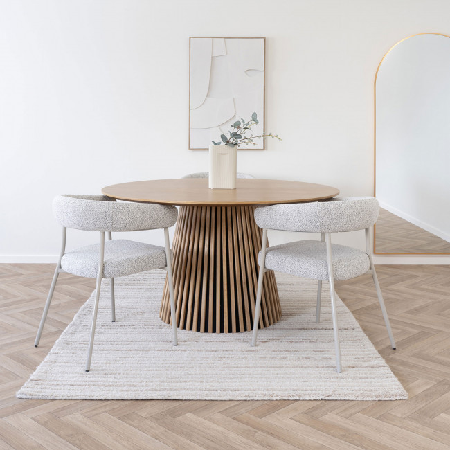 Trivio - Lot de 2 fauteuils de table en tissu pieds beiges