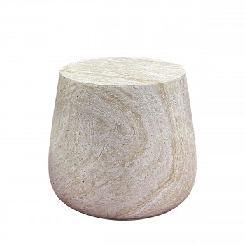 Bonn - Table d'appoint ronde effet travertin ø47,5cm