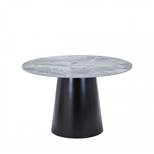Brito - Table à manger 4 personnes ronde effet marbre 