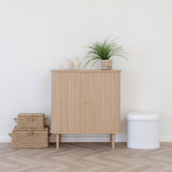 Nikko - Buffet 2 portes coulissantes en bois H87cm