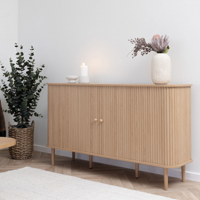 Nikko - Buffet 2 portes coulissantes en bois L140cm