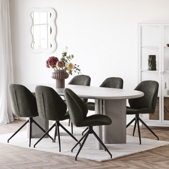 Nagano - Table à manger 10 personnes ovale en bois