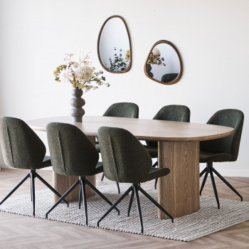 Serra - Table à manger 8 personnes ovale en bois