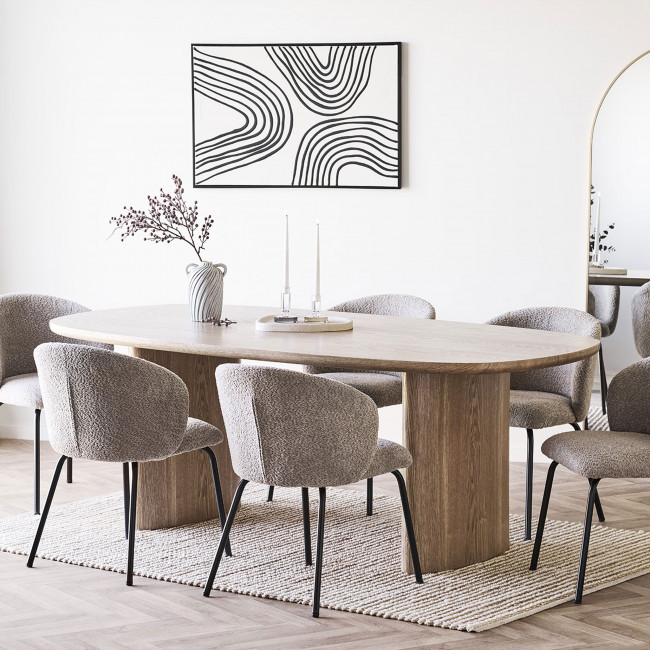 Serra - Table à manger 8 personnes ovale en bois