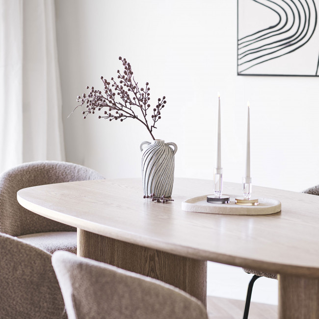 Serra - Table à manger 8 personnes ovale en bois