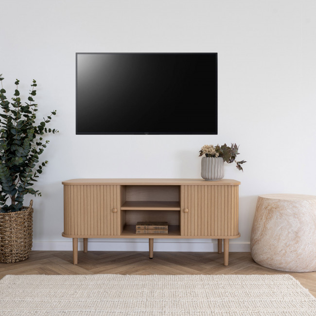 Nikko - Meuble tv 2 portes coulissantes en bois L113cm