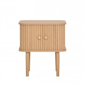 Nikko - Table de chevet 2 portes coulissantes en bois
