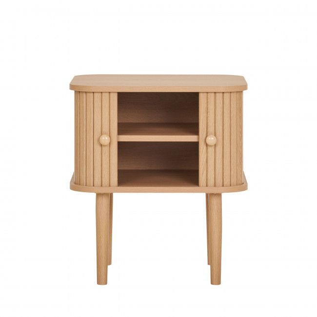 Nikko - Table de chevet 2 portes coulissantes en bois