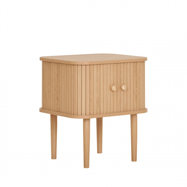 Nikko - Table de chevet 2 portes coulissantes en bois