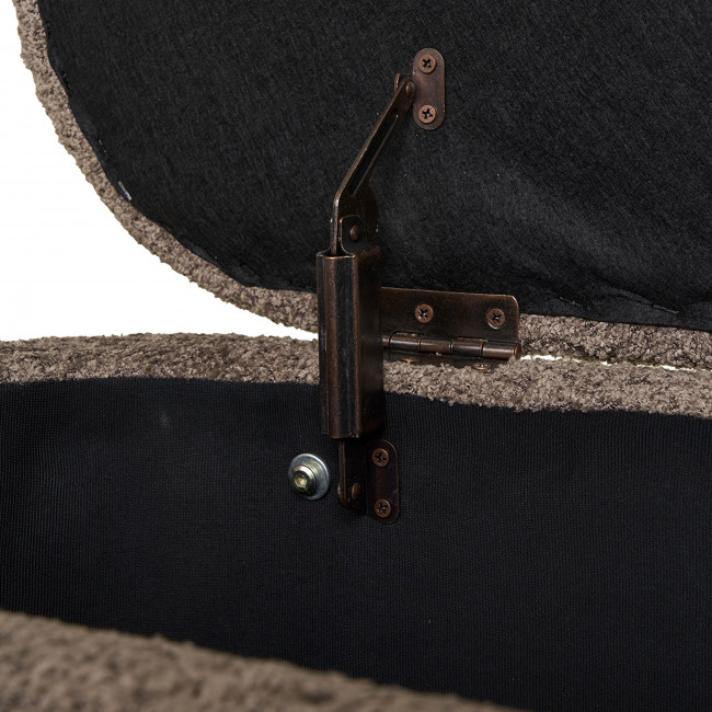 Branca - Banc coffre en tissu et bois L98cm