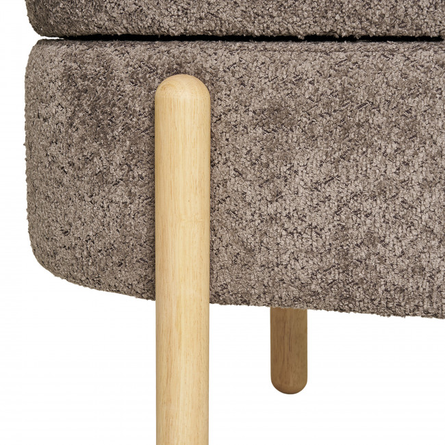 Branca - Banc coffre en tissu et bois L98cm