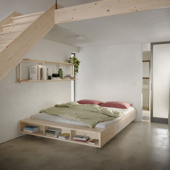 Merge - Lit avec rangement en bois 180x200cm