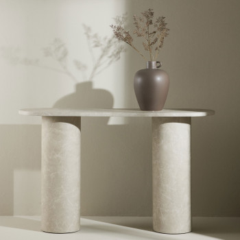 Narvik - Console ovale effet marbre L130cm