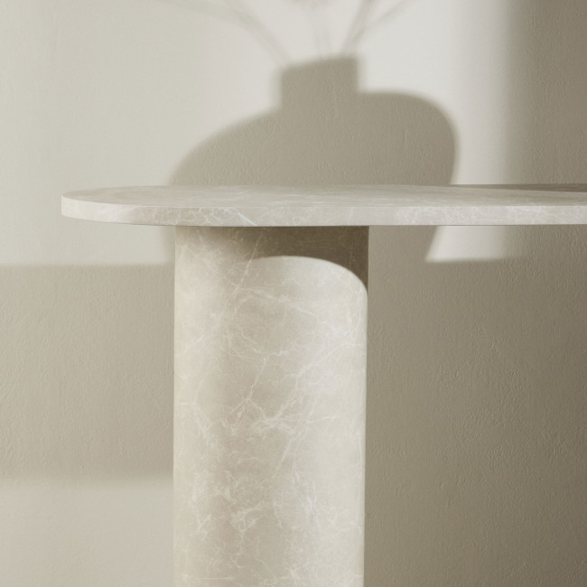 Narvik - Console ovale effet marbre L130cm