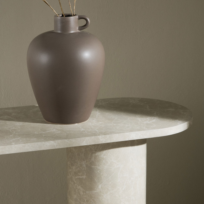 Narvik - Console ovale effet marbre L130cm