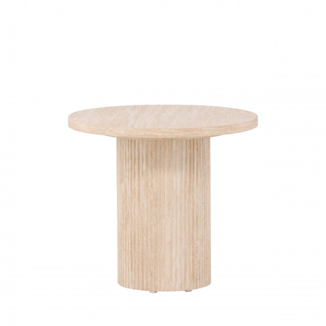 Haron - Table d'appoint ronde effet travertin ø50cm